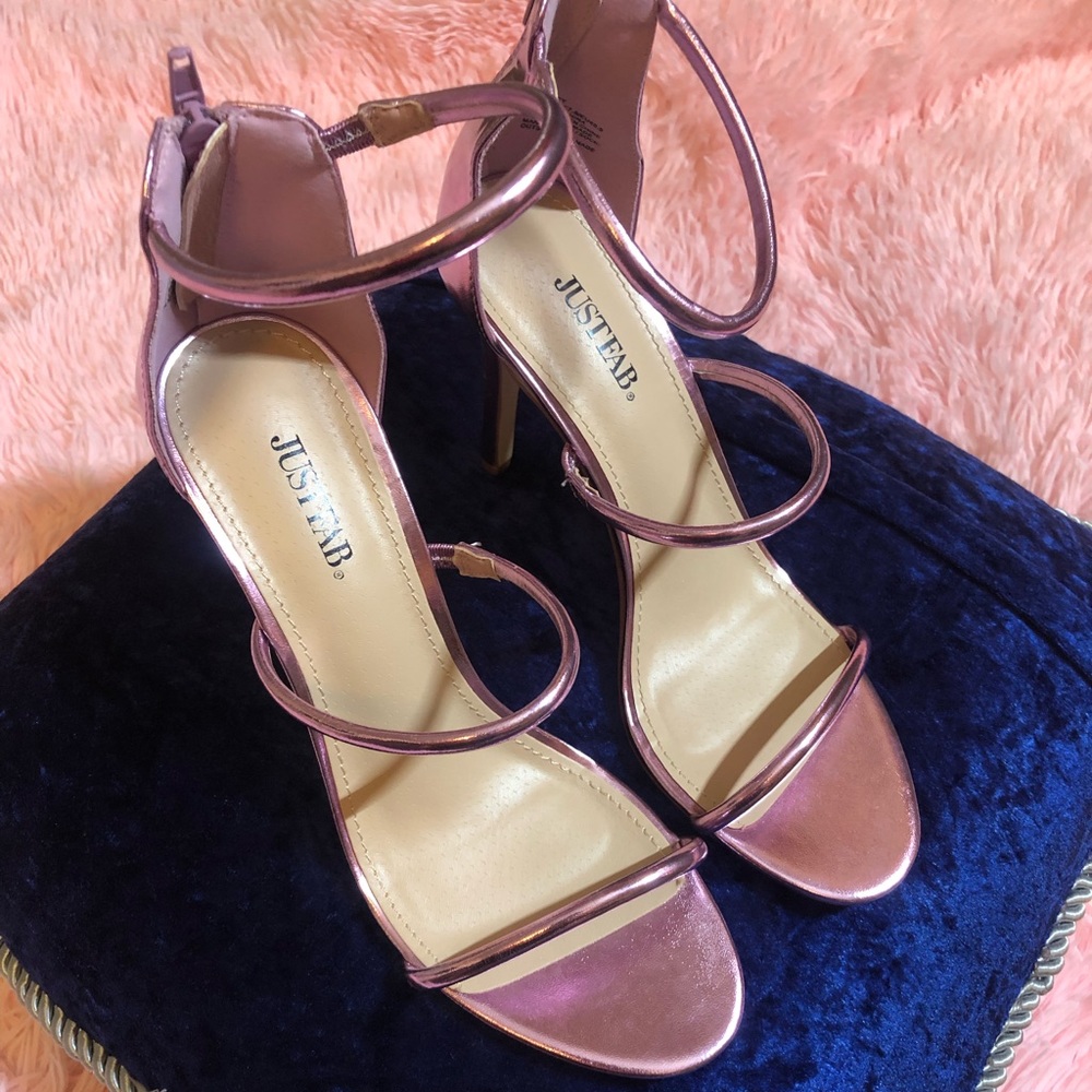 JUSTFAB Metallic pink high heels Sz 9.5